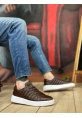 BA0348 İçi Dışı Hakiki Deri Bağcıklı Kahverengi Casual Erkek Ayakkabı